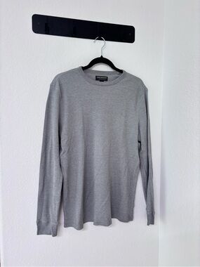 John Bartlett - Men's Long Sleeve Waffle Crewneck Tee - Heather Gray